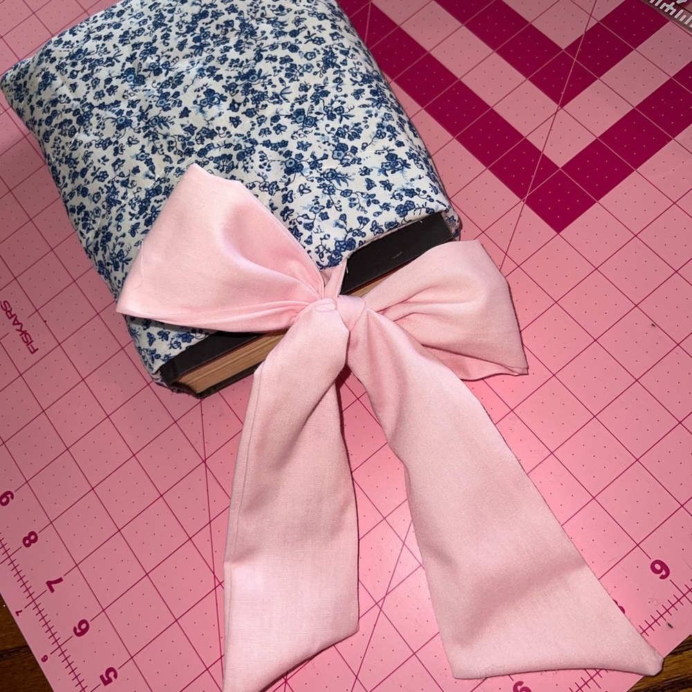 Floral Bible/Book Cover with Pink Bow